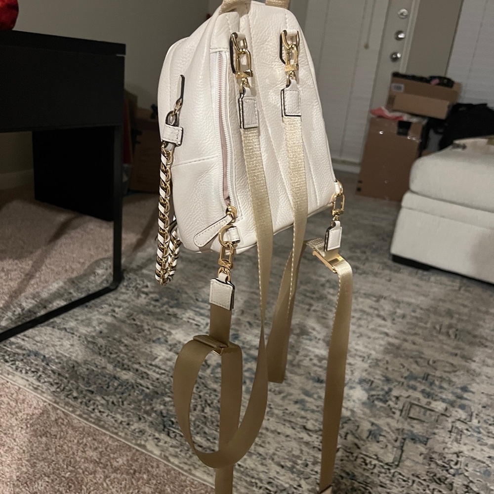 White Michael kors mini backpack